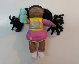 1984 vintage AF/AM Cabbage Patch Kid PVC Figure Girl with Teddy Bear 4 Inch - Picture 1 of 5
