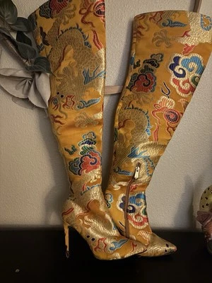 Искусство носить OTK загрузки Sz 7 дракон цветной громкий королева максималист вышитый гламур - Изображение 1 из 4