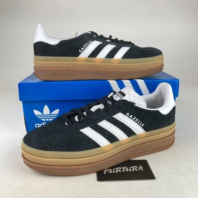 Adidas Gazelle Bold Negro Blanco Goma IE0876 Mujer Talla 9 Zapatos #302B Foto 1 de 4
