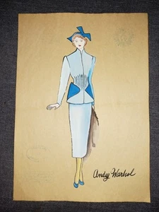 Andy Warhol (Handmade) Drawing on antique paper Signed and Sealed size 21x29.5 - Picture 1 of 3