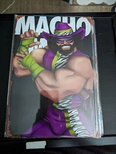 Macho Man Randy Savage Metal Sign WWF WWE WCW ECW AEW Pro Wrestling - Picture 1 of 2