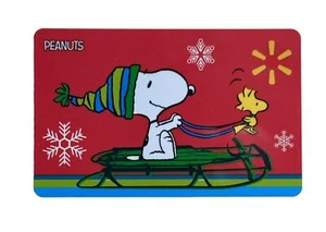 Snoopy And Woodstock On A Sleigh Christmas GIFT CARD. The Peanuts No Cash Value - Picture 1 of 1