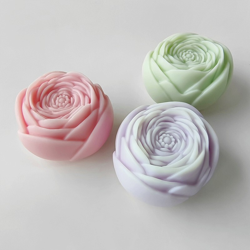 3-teilige Silikonform Für Blumenkerzen – Rosen-Motive In 3 Größen, Für DIY Kerzen, Harz & Seife