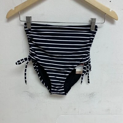 Calia Women's Ruched Side Tie High Rise Bottom Stripe Black/White WSA23410PRT - Image 1 of 4