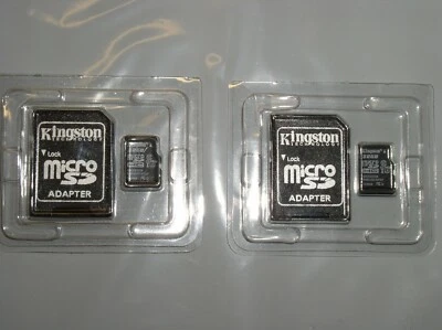 LOT of (2) KINGSTON 32GB MicroSD SDHC Memory Card w/Adapter -Mobile Phone Camera - Image 1 of 2