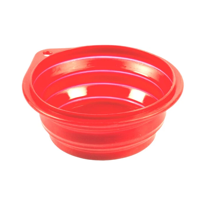 COMEDERO DE VIAJE SILICONA ROJO DUVO 1000 ML PERRO GATO PLEGABLE 18 CM DIAMETRO - Imagen 1 de 1