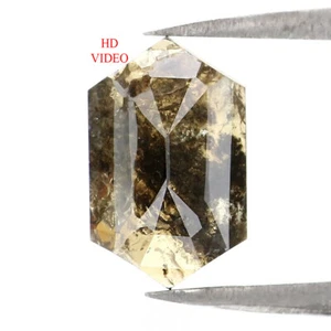 1.60 CT Natural Loose Hexagon Diamond 10.00 MM Gray Brown Color Diamond LQ7187 - Picture 1 of 8