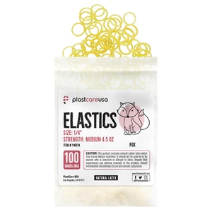100 Medium 4.5 Oz 1/4" Fox Orthodontic Latex Elastic Rubber Bands Braces - Picture 1 of 7