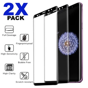 For Samsung S9 S8 S7 S6 A3 A5 J3 J5 Full Cover Tempered Glass Screen Protector - Picture 1 of 9