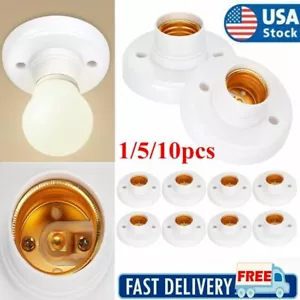 Light Bulb Pendant Lamp Holder E27 Screw Cap Sockets Round Fixing Base Screw Cap - Picture 1 of 11