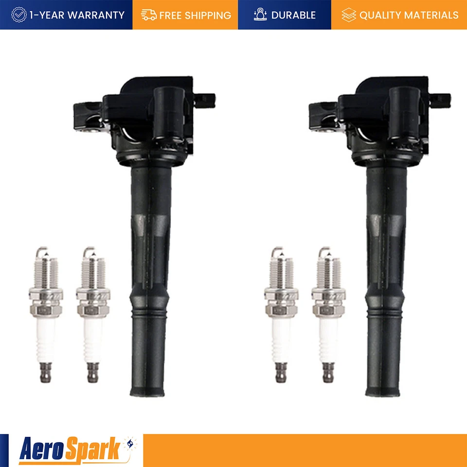 2 Ignition Coil & 4 Platinum Spark Plugs for1995-1999 Toyota Tercel 1.5L I4 - Image 1 of 1