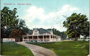 Postcard Postcard Pavilion Suburban Island Amusement Park Davenport IA 1909 - Picture 1 of 3
