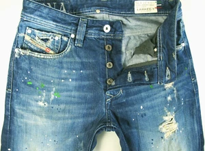 *HOT Men's DIESEL LARKEE -T 8PR TAPERED PAINTED DISTRESS Jeans 27x30 (Fit 27x29) - Picture 1 of 16