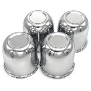 Set 4 Gorilla Universal Push Thru 5 Lug Wheel Center Cap 3.25" OD Chrome Steel - Picture 1 of 6