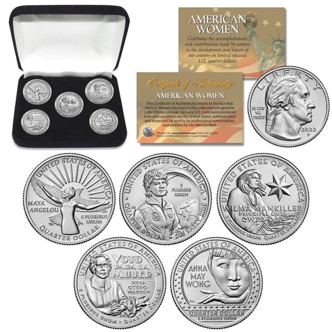 2022 American Women Quarters US Mint 5-Coin Full Set in Capsules w/ BOX (P-Mint) Cover