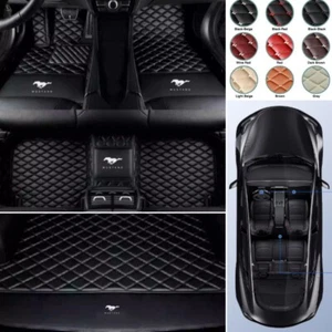 For Ford Mustang Coupe/Convertible Car Floor Mats & Trunk Mat Waterproof Carpets - Picture 1 of 53