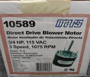 Mars 10589 Direct Drive Furnace Blower Motor 3/4 HP 1075 RPM 3 Speed 115V NOS - Picture 1 of 1