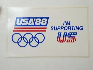 1988 United States Olympic USA '88 "I'm Supporting US" Decal / Sticker 3" x 5" - Picture 1 of 1