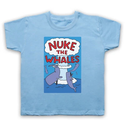 THE GUNS OF BRIXTON Nuke The Whales Funny Protest Slogan Nelson Muntz Kids Unisex T-Shirt All Cols