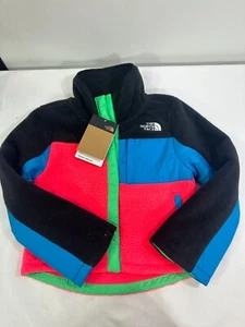 The North Face Girl's Size Large L Snap Fleece Mashup Jacket $99 NWT Pink Green - Picture 1 of 9