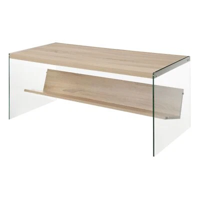 Convenience Concepts SoHo Coffee Table Weathered White by Glass - Image 1 of 3