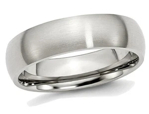 Alianza de boda de acero inoxidable de 6 mm para hombre ajuste cómodo - Imagen 1 de 5