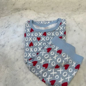 Crewcuts Pajama Set Long Sleeve XOXO Hearts Blue Size 7 - Picture 1 of 6