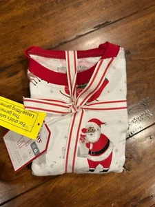 Pottery Barn Kids Heritage Santa Organic Pajamas NWT Gender Neutral Size 6 - Picture 1 of 7