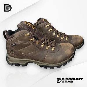 Timberland Mt. Maddsen Waterproof Mid Hiker Boots Brown Leather Size 12 Wide - Picture 1 of 8