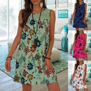Abito Boho Da Donna In Pizzo A Canotta Estivo Casual Da Spiaggia Prendisole . - Zdjęcie 1 z 19