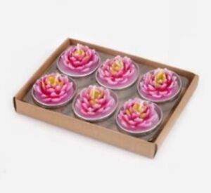 Flower Tea Lights- Box of 6, Chrysanthemum (90979)
