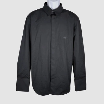 Salvatore Ferragamo мужчин черный хлопок длинным рукавом рубашка на пуговицах размер XXL - Изображение 1 из 4