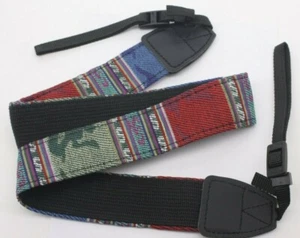 ~Correa de cámara "hippie" de 1 1/2" de ancho con correas ajustables de 3/8" ~29-48" NUEVA E38C - Imagen 1 de 4
