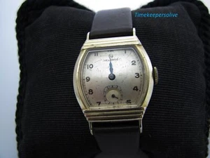 a216 Vintage Elegant Helbros 7J 10k Gold Plate & Stainless Steel Wrist Watch - Picture 1 of 10