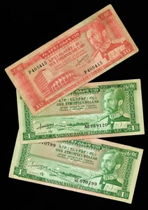ETHIOPIA 1 + 1 + 10 Dollars 1966 P-25 + 27 VF - Picture 1 of 4