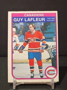1982-83 O-Pee-Chee Guy Lafleur # 186 Montreal Canadiens HOF - Picture 1 of 2
