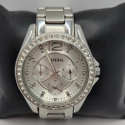FOSSIL Riley ES3202 Women Stainless Steel Analog Silver Dial Quartz Watch AM785 - Image 1 of 4