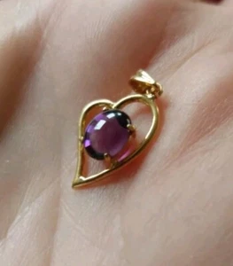 Kettenanhänger Amethyst Herz vergoldet - Bild 1 von 4