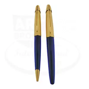 Preowned Waterman Edson Sapphire Fountain Pen & Ballpoint Pen Set - Picture 1 of 11