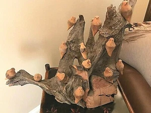 DESIGNER SIGNED VINTAGE HAND CARVED BIRD CREATION - 18.5" HIGH, 21" LONG - Picture 1 of 6