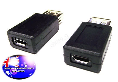 From OZ Quality 2PC USB 2.0 Female to USB Micro B Female 5P Adaptor Connector FP - Image 1 of 4