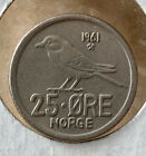 1961 25 Ore, Norway, Olav V (Copper-Nickel, 2.4 g, 17 mm), About F