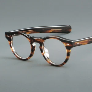 Occhiali da vista retrò in acetato fatti a mano Deluxe donna uomo montatura intera occhiali rotondi - Foto 1 di 21