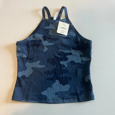 Camiseta sin mangas FABLETICS NUEVA para mujer azul onda medianoche camuflaje halter talla pequeña Foto 1 de 4