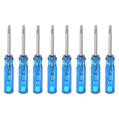8 Stück Mini Torx Schraubendreher T6 magnetischer Sternkopf 45 mm Länge, blau - Bild 1 von 4