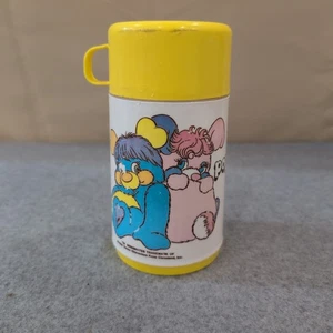 Vintage Aladdin Popples Thermos Lunch Box Kid's Children Yellow Blue Pink - Picture 1 of 8