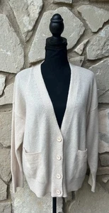 Vintage 525 Damen 100% Kaschmir Strickjacke Pullover Gr. Medium Beige Y2K Kuschelig - Bild 1 von 10