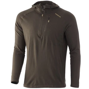 Men's Durawool Merino Wool Base Layer Hoodie, Mud, XX-Large - Picture 1 of 2
