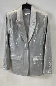 Good American Women Gray Sequin Blazer Jacket Size XS - Picture 1 of 7
