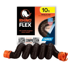 Extensión de manguera de alcantarillado Camco RhinoFLEX 10’ RV - Cuenta con diseño plegable - Imagen 1 de 6